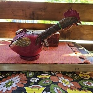 Vintage Italian Leather Rooster Decanter